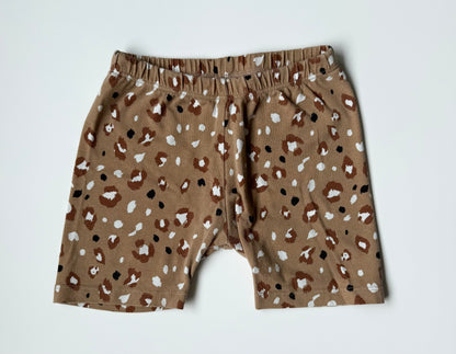 Jax & Lennon Brown Leopard Biker Shorts (Youth Small)