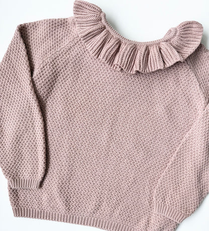 Jamie Kay Pink Knit Ruffle Collar Sweater (5 Years)