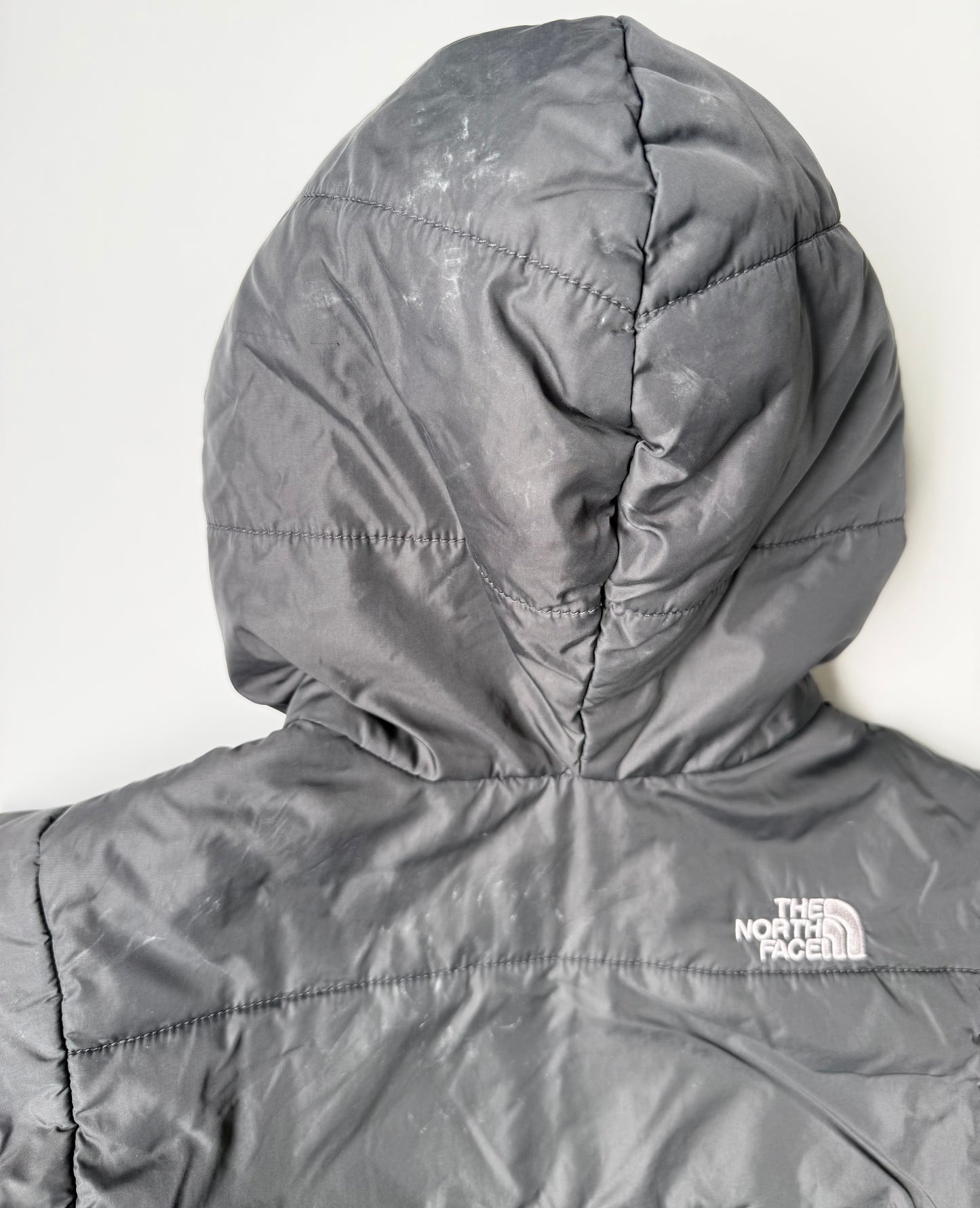 The North Face Perrito Grey & Green Plaid Reversible Jacket (2T)