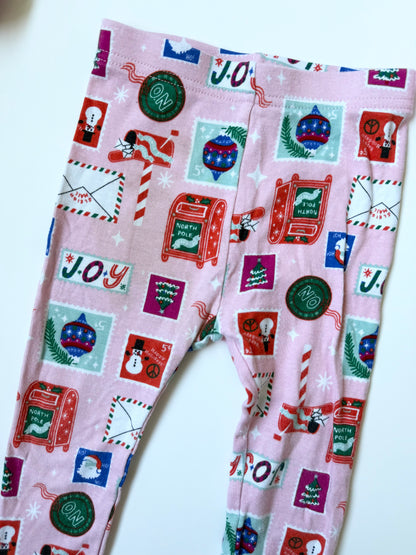 Old Navy Pink Christmas Two Piece PJ Set (2T)