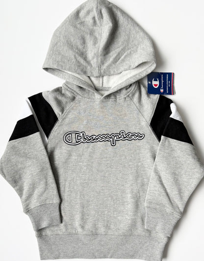 Champion Grey & Striped Hoodie - New (5 Years)
