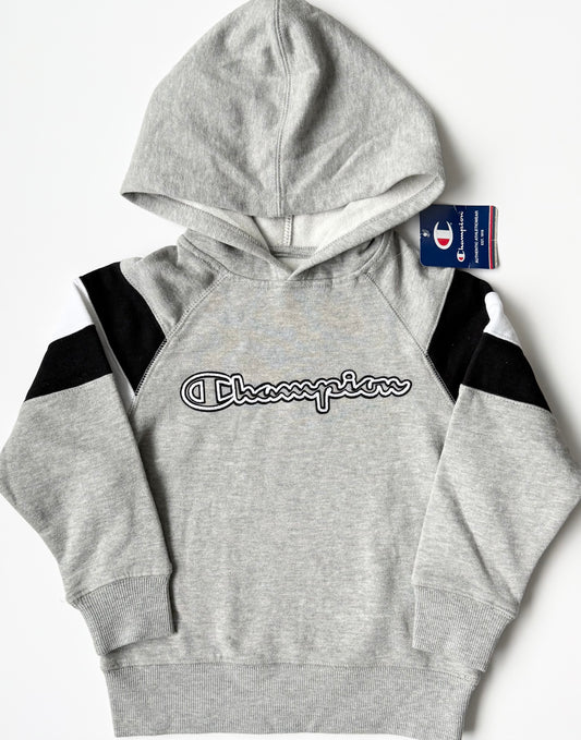 Champion Grey & Striped Hoodie - New (5 Years)