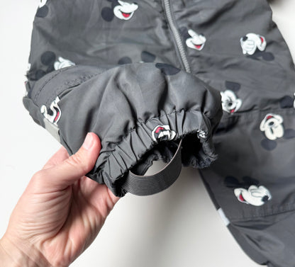 H&M x Disney Dark Grey Mickey Mouse One Peice Snowsuit (12-18 Months)