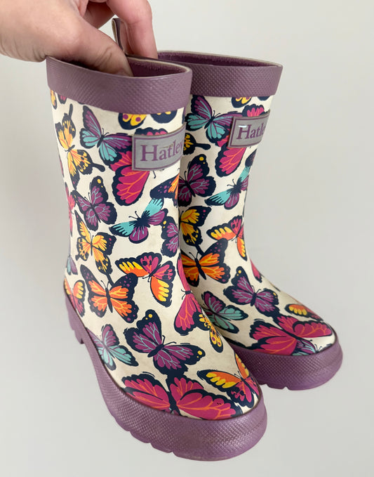 Hatley Purple Colourful Butterflies Rubber Boots (9)