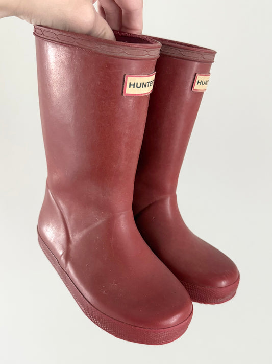 Hunter Dark Red Rubber Boots (UK10)