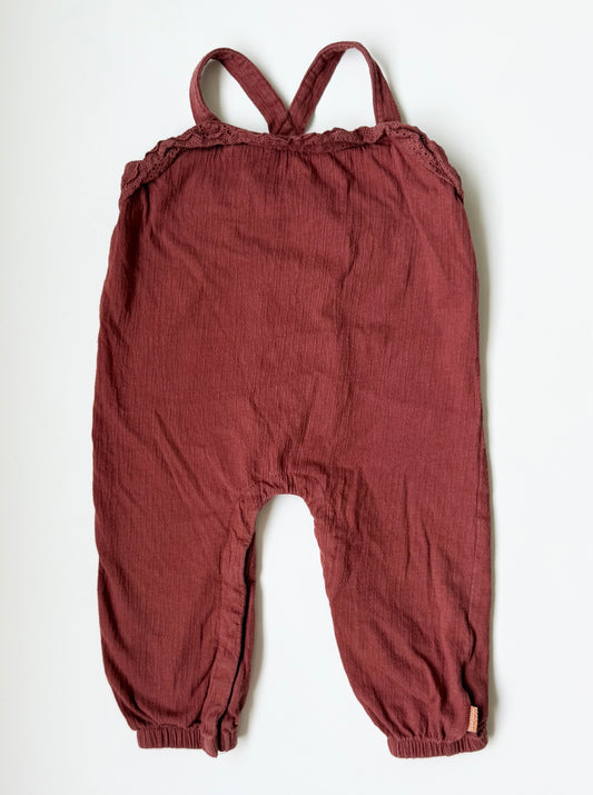 Noppies Dark Red Tank Jumpsuit (9-12 Months)