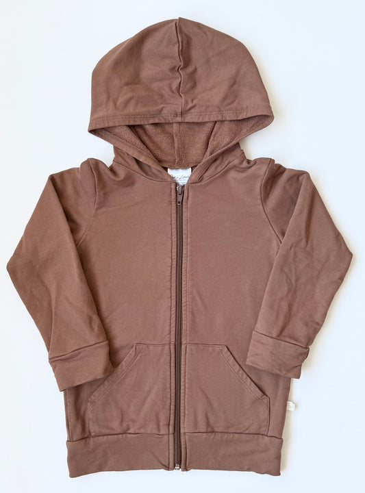 Jax & Lennon Brown Zip Up Hooded Sweater (3/4 Years)