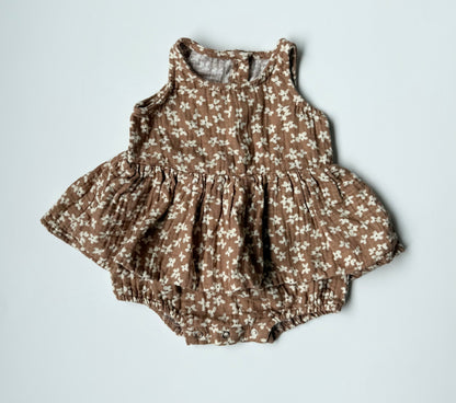 Quincy Mae Skirted Tank Romper in Summer Bloom (0-3 Month)