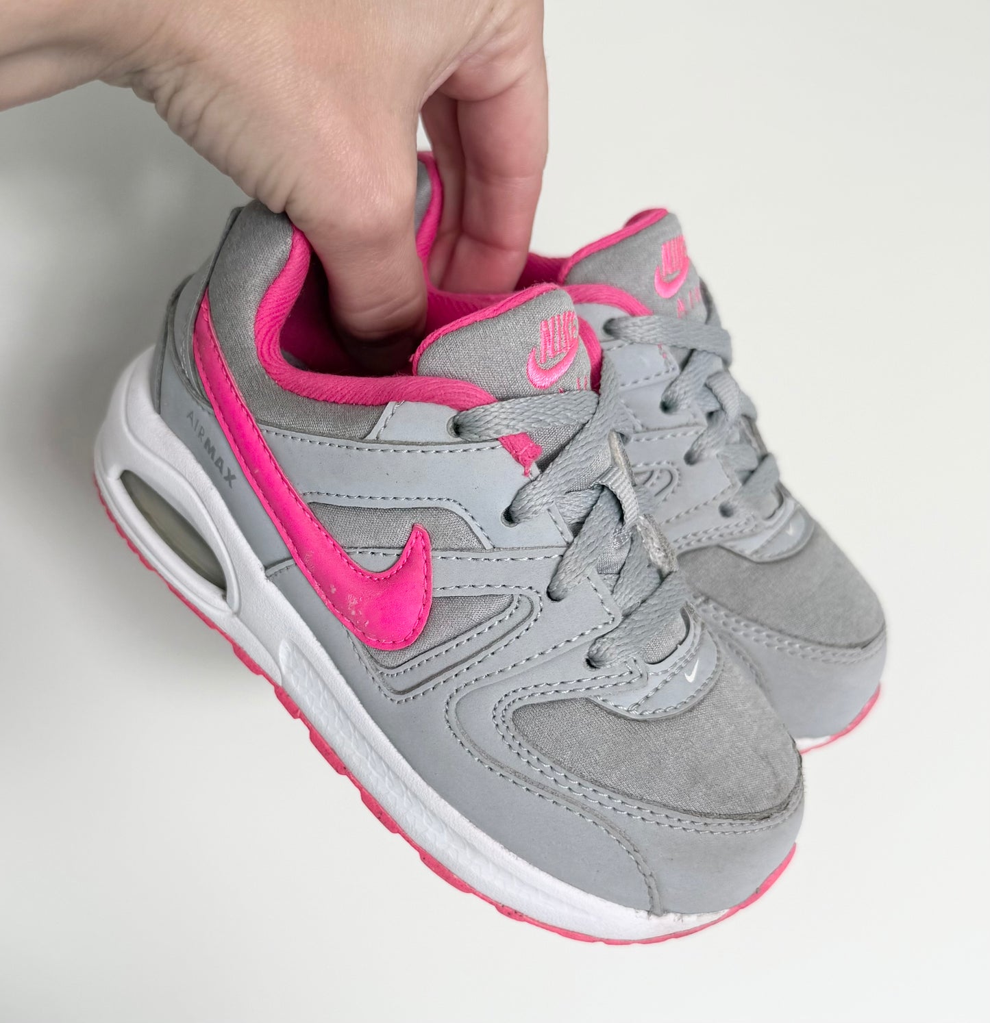 Nike Air Max Command Flex Grey & Pink Lace Up Sneakers (9)