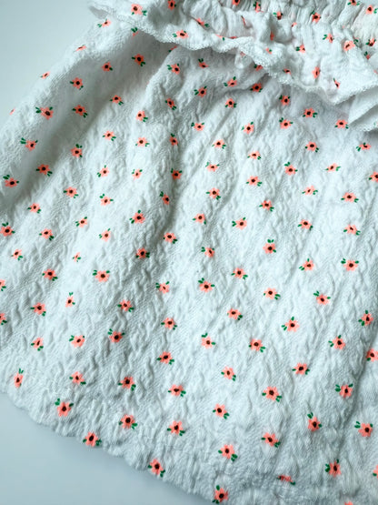 Zara White & Neon Flowers Flowy Tank Top (3-4 Years)