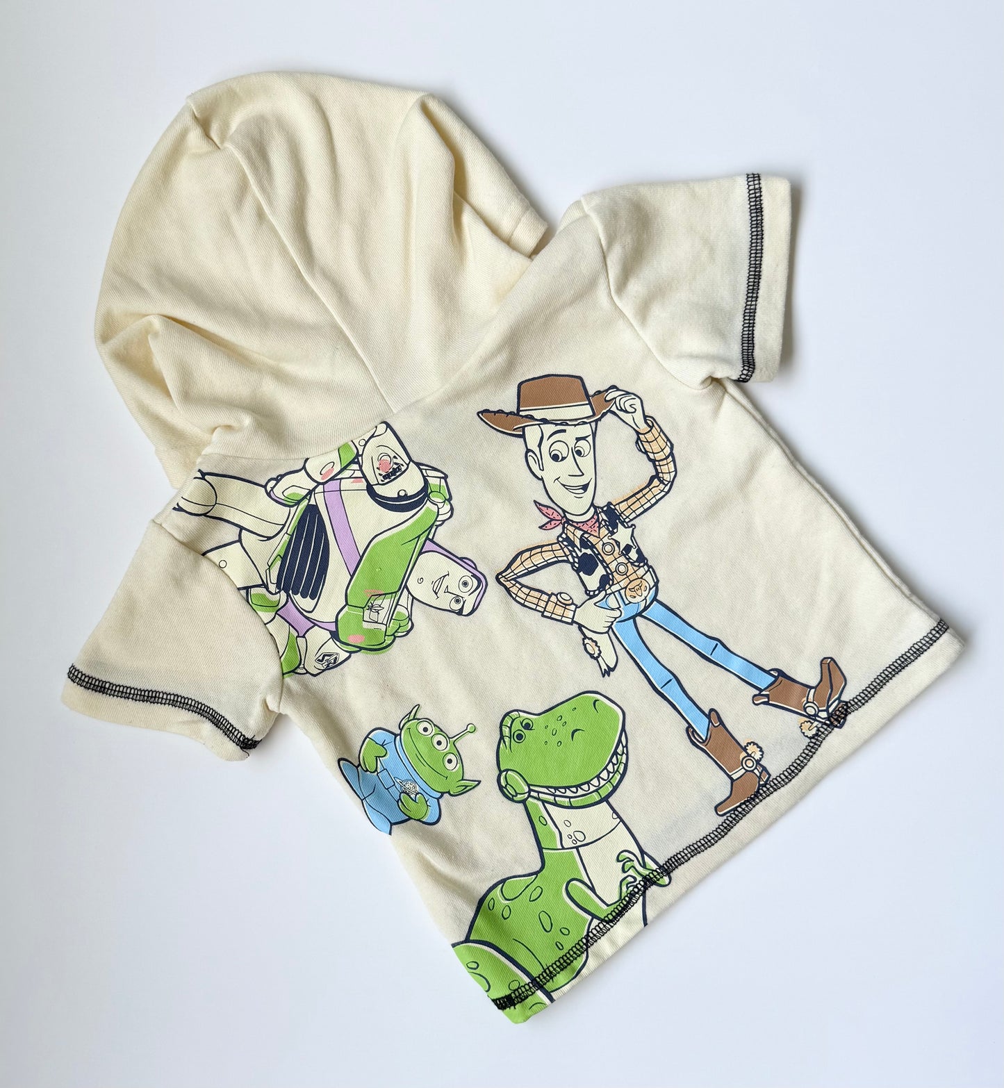 Disney Baby Pixar Toy Story Light Yellow Characters Short Sleeve Hoodie & Shorts Set (12 Months)