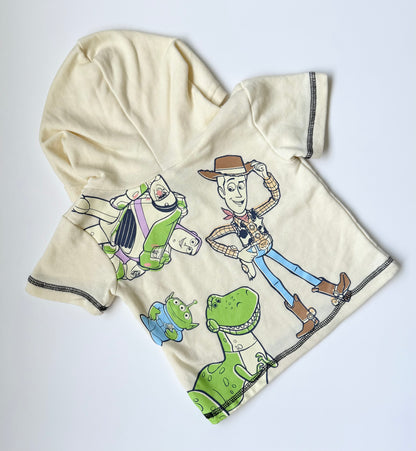 Disney Baby Pixar Toy Story Light Yellow Characters Short Sleeve Hoodie & Shorts Set (12 Months)