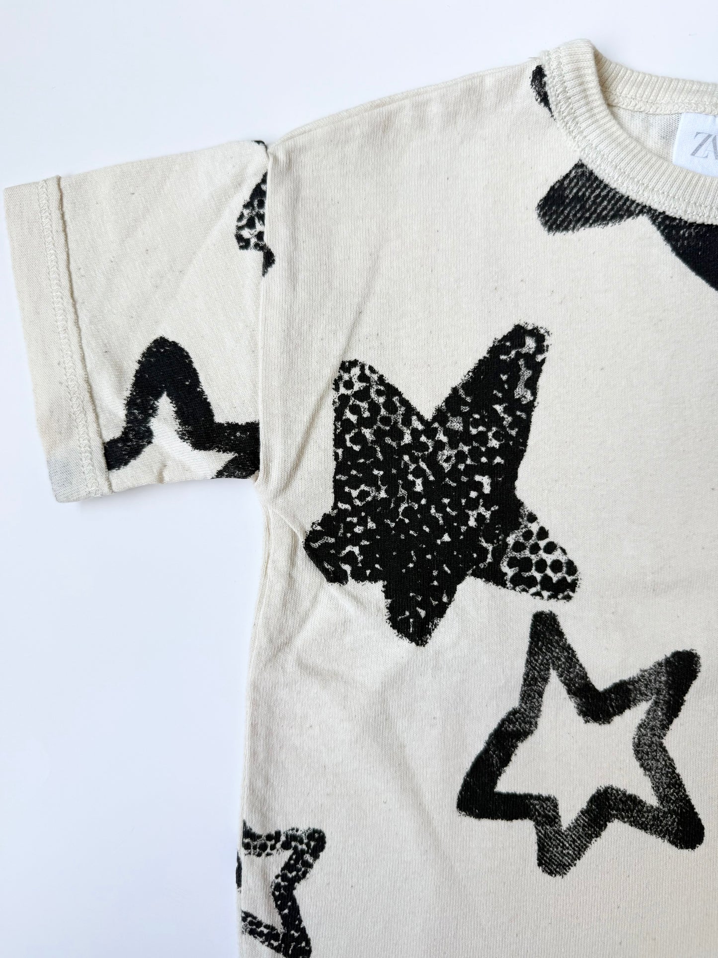 Zara White & Black Stars T-Shirt (3-6 Months)