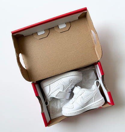 Nike Court Borough Low White Stretch Lace & Velcro Sneakers (2)