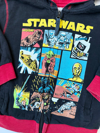 The Disney Store Black & Red Star Wars Zip Up Hoodie (4T)