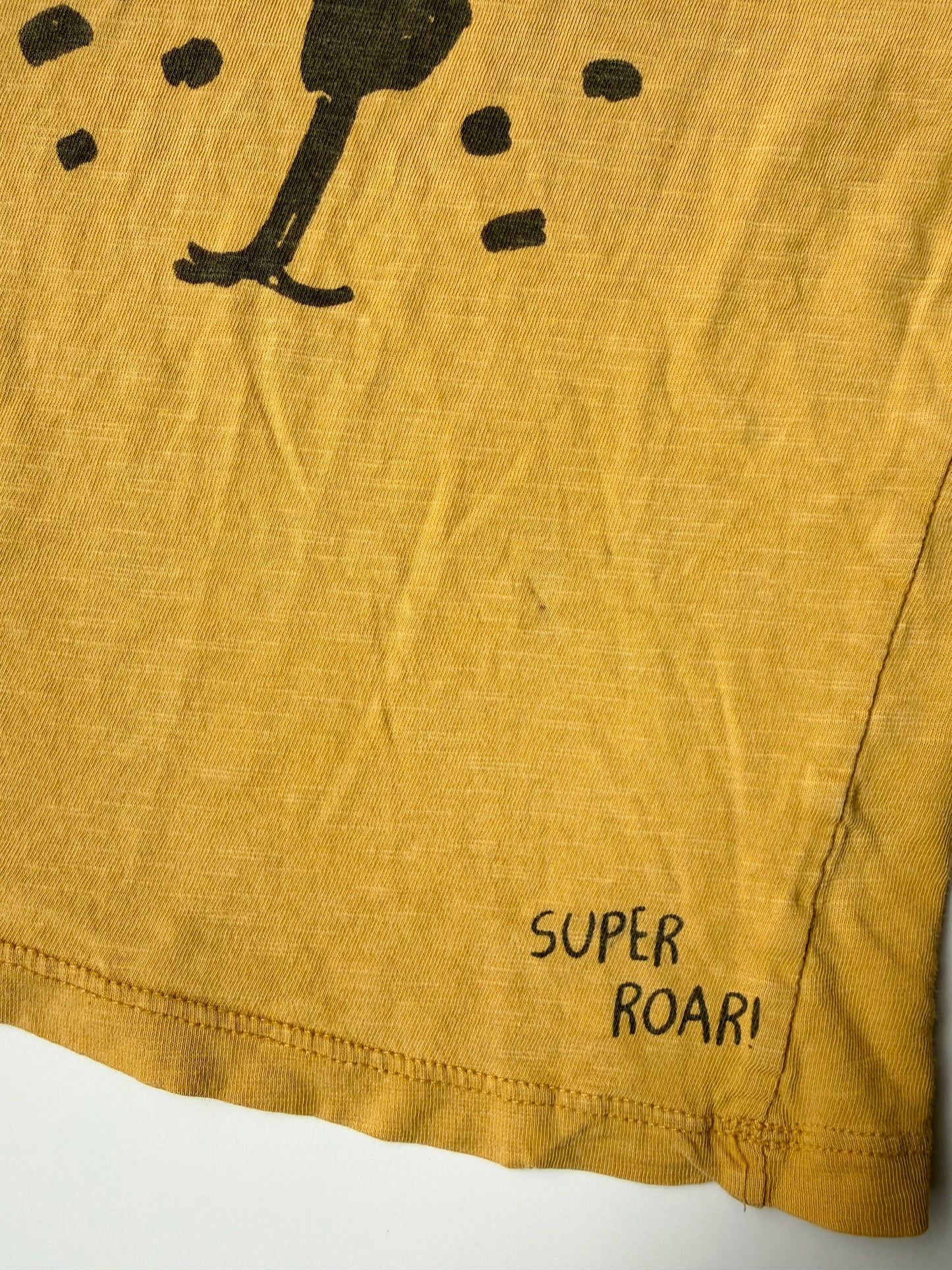Zara Dark Yellow Tiger Face “Super Roar” T-Shirt (12-18 Months)