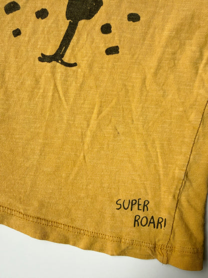 Zara Dark Yellow Tiger Face “Super Roar” T-Shirt (12-18 Months)