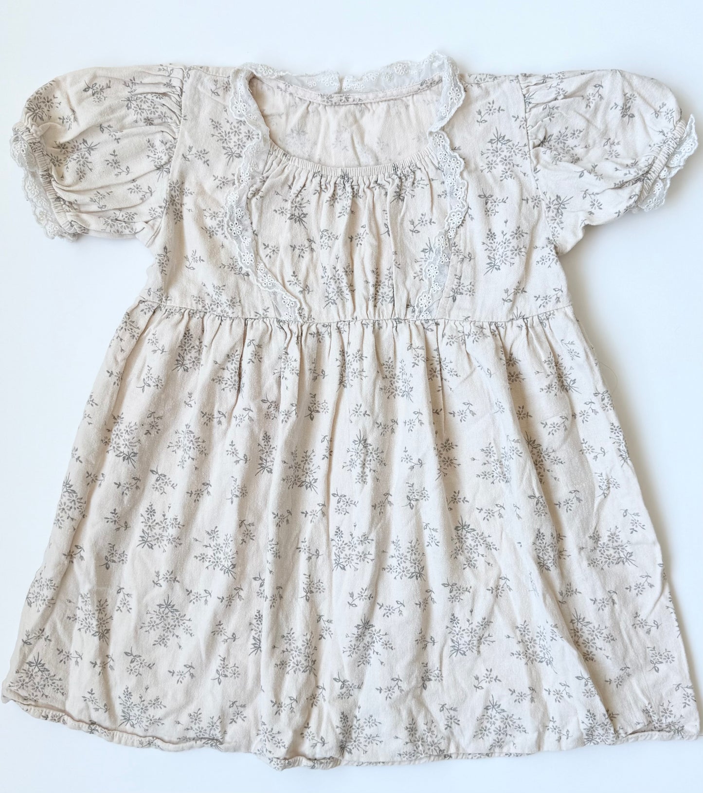 Mikistory Antique Style Off White Floral Lace Dress (4-5 Years)
