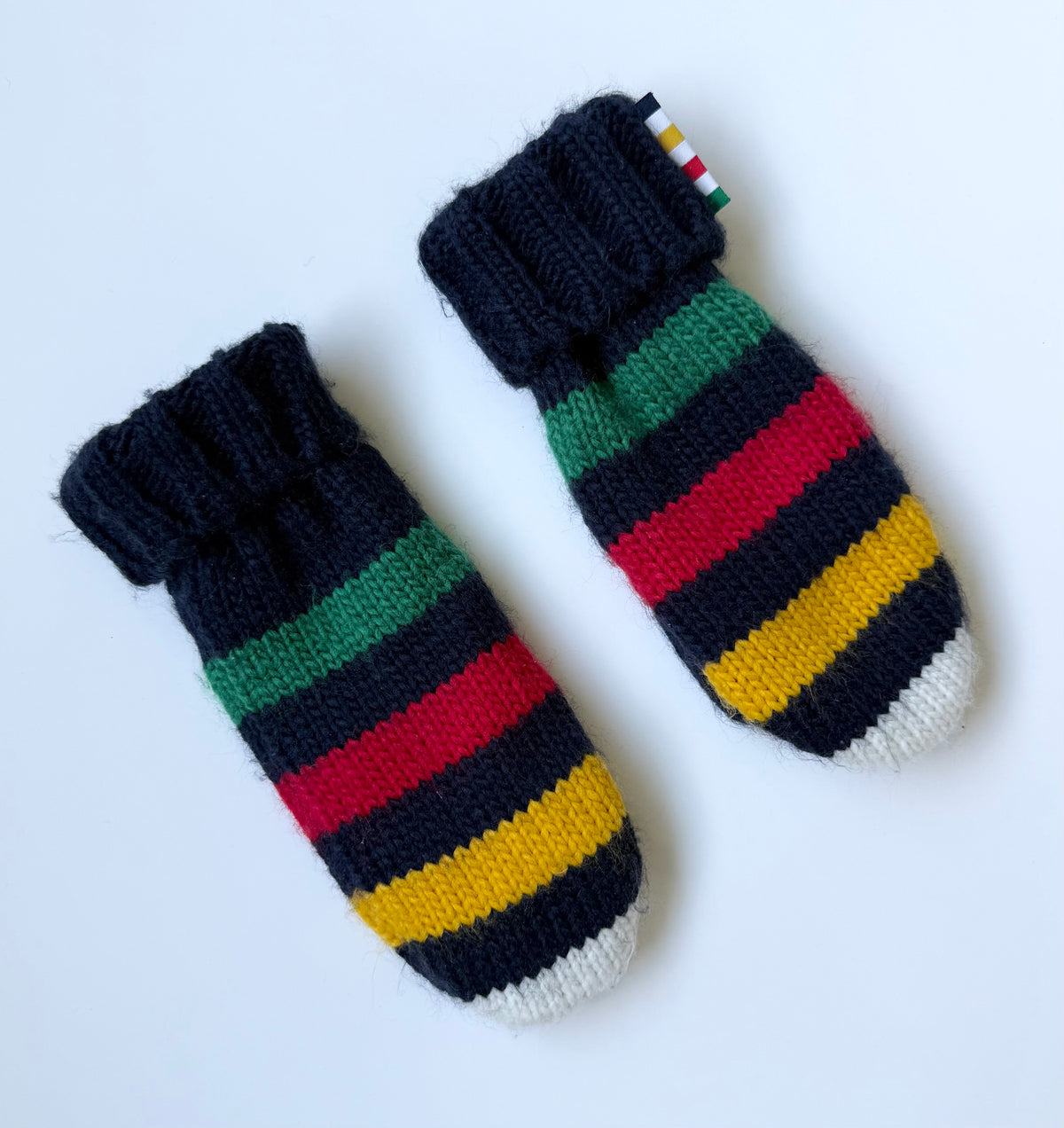 Hudson’s Bay Company Navy Striped Knit Mittens (5-7 Years)