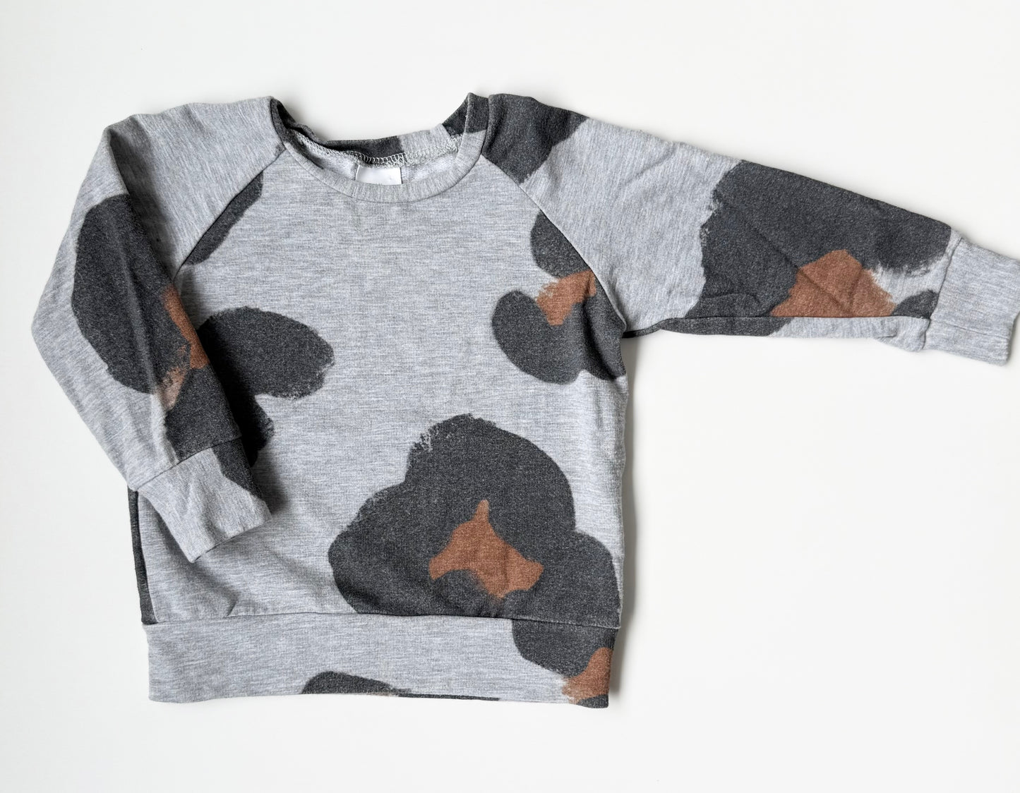 Posh & Cozy Grey & Black Spotted Pullover (6-12 Months)
