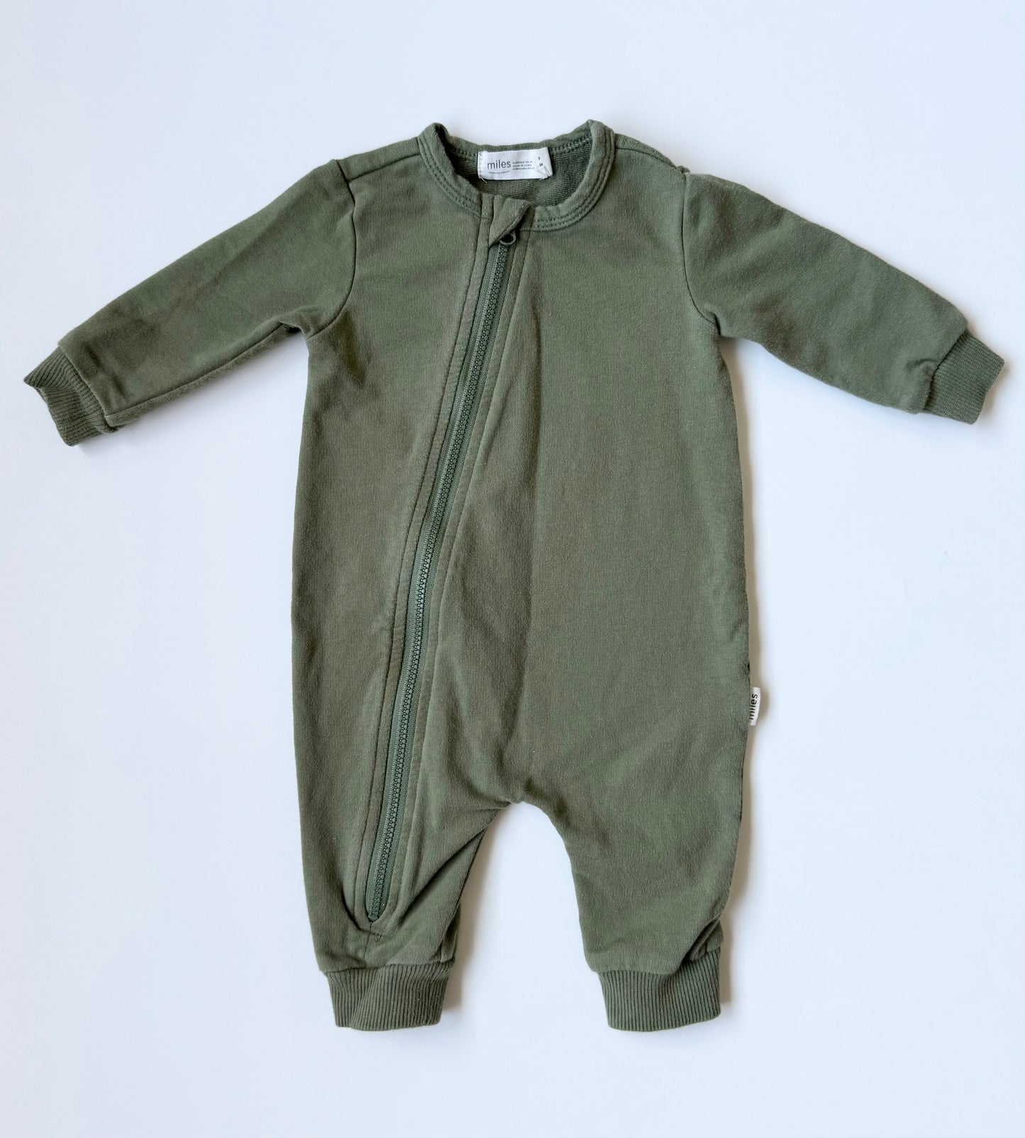Miles the Label Green Zipper Jumpsuit (3 Months)