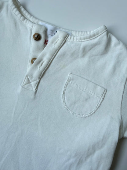 Zara White Two Button T-Shirt (3-6 Months)