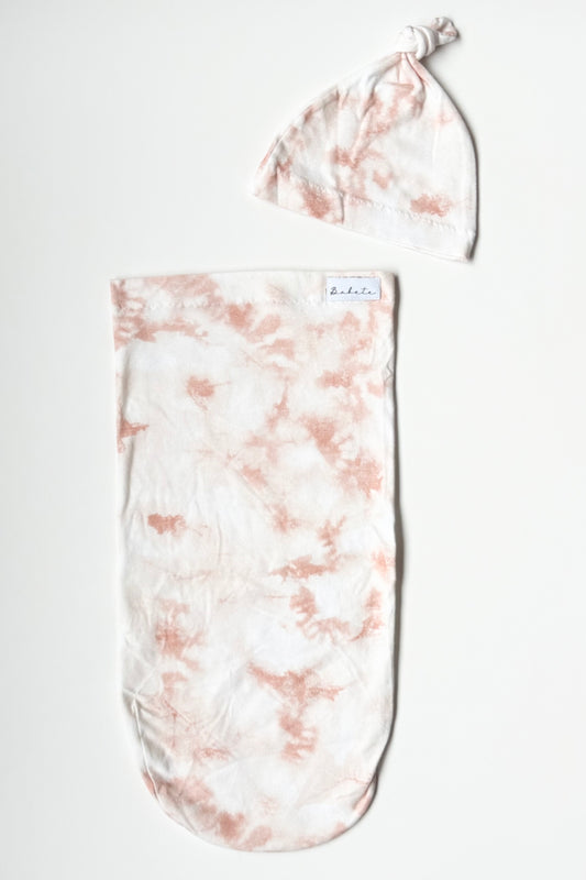Babete Designs Pink Marble Snuglete & Matching Hat (Newborn)