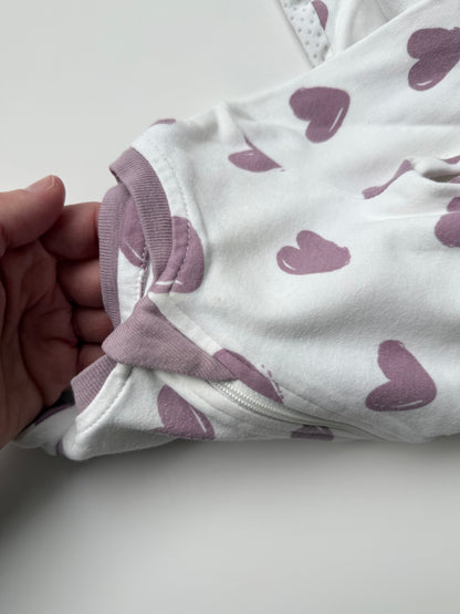 ZippyJamz White & Purple Hearts Sleeper (6-9 Months)