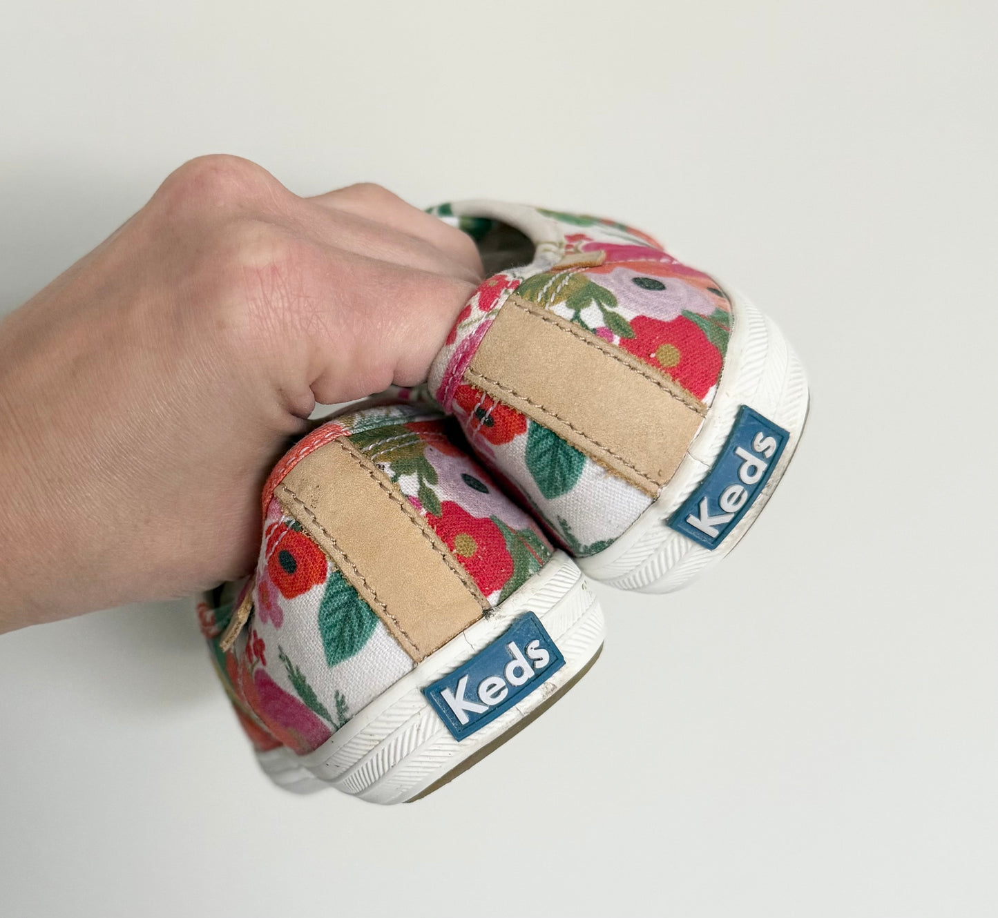 Keds x Rifle Paper Co. Bright Floral & Gold Detail Lace Up Sneakers (Kids 2)