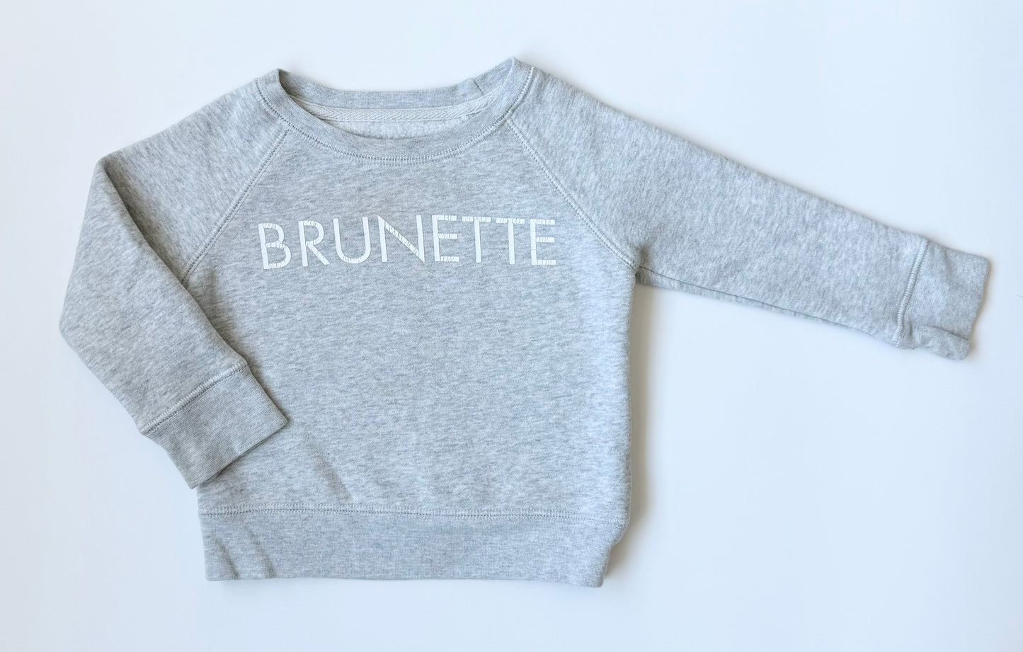 Brunette the Label Grey “Brunette” Crewneck Sweater (12-18 Months)