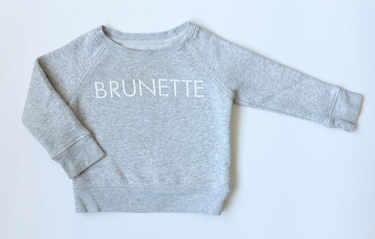 Brunette the Label Grey “Brunette” Crewneck Sweater (12-18 Months)