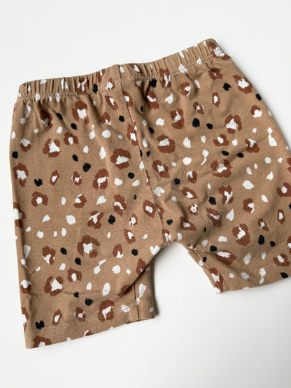 Jax & Lennon Brown Leopard Biker Shorts (Youth Small)