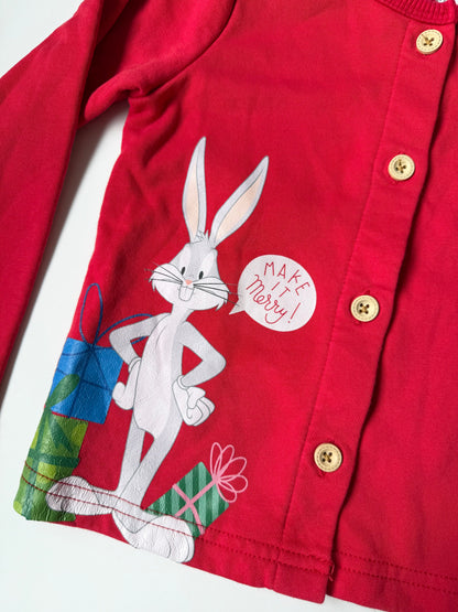 PatPat x Looney Tunes Red Bugs Bunny Christmas Cardigan (5-6 Years)