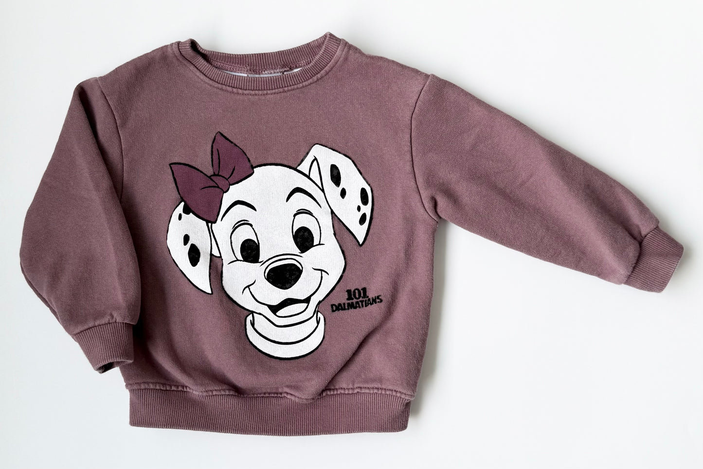 Zara x Disney 101 Dalmatians Dark Purple Puppy Crewneck Sweater (18-24 Months)
