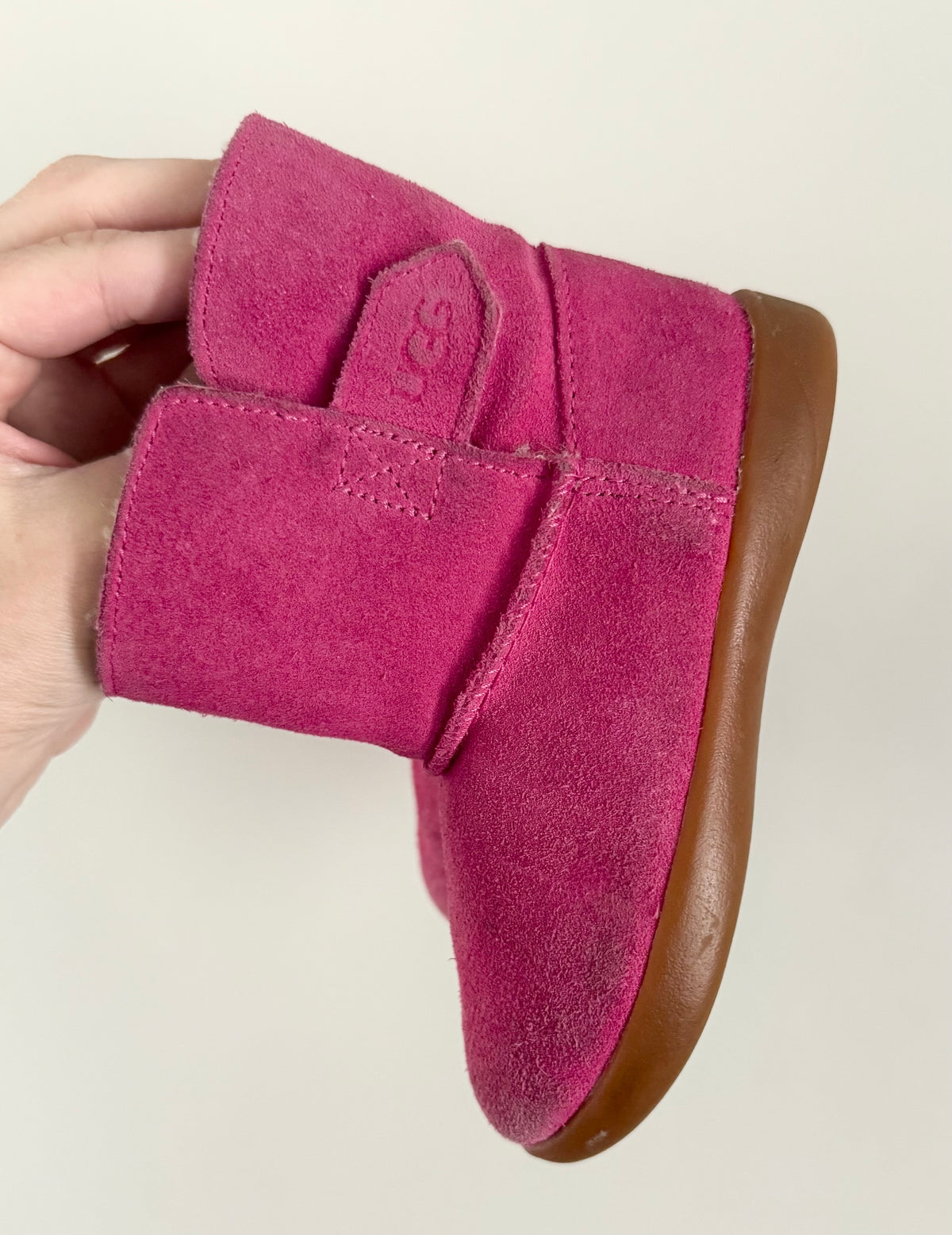 Ugg Keelan Berry Pink Short Sherpa Boots (8)