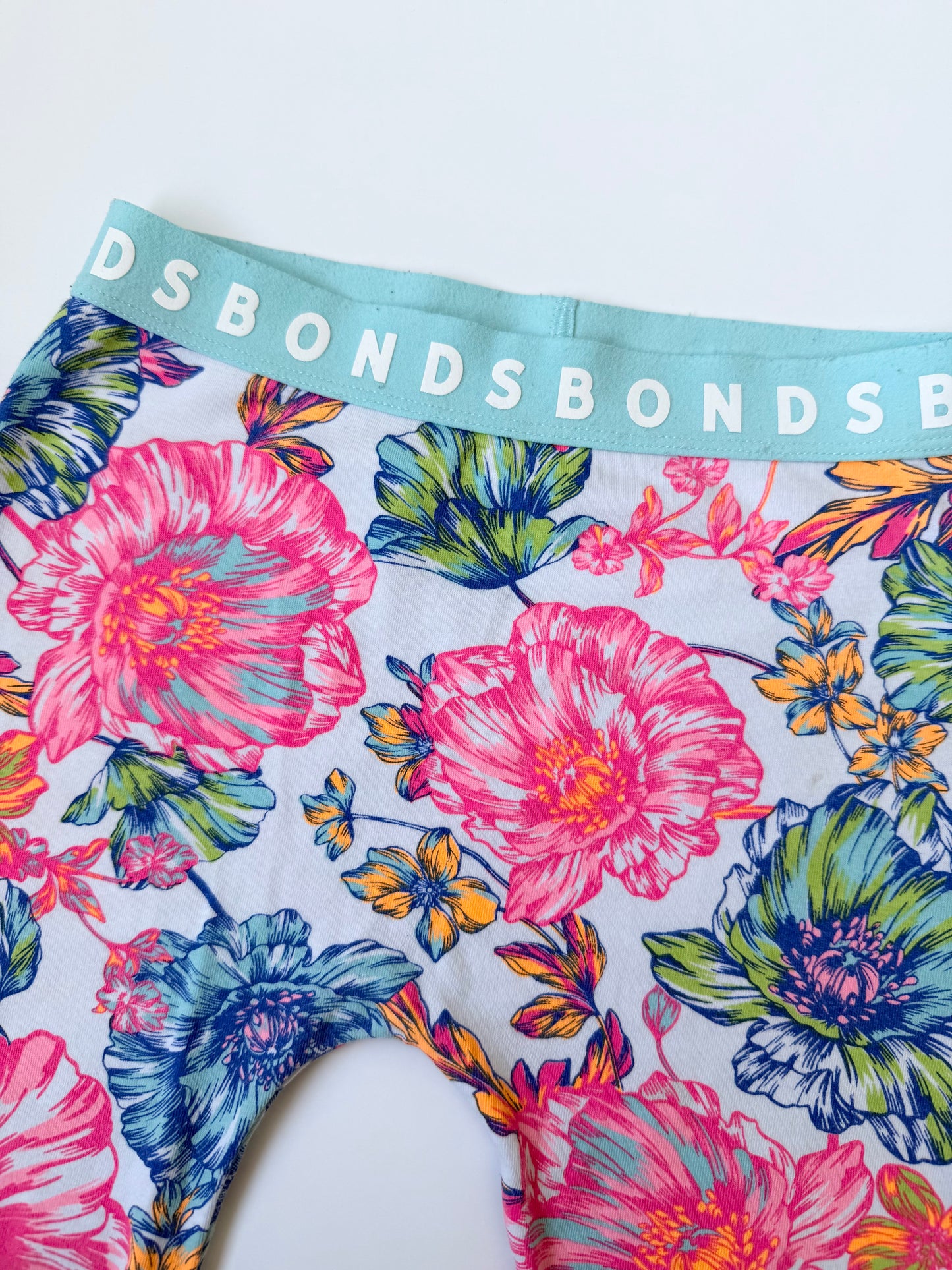 Bonds White & Neon Floral Leggings (3T)