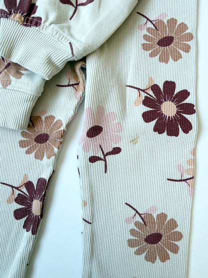 George Beige Floral Sweater & Ribbed Leggings Set (4T)