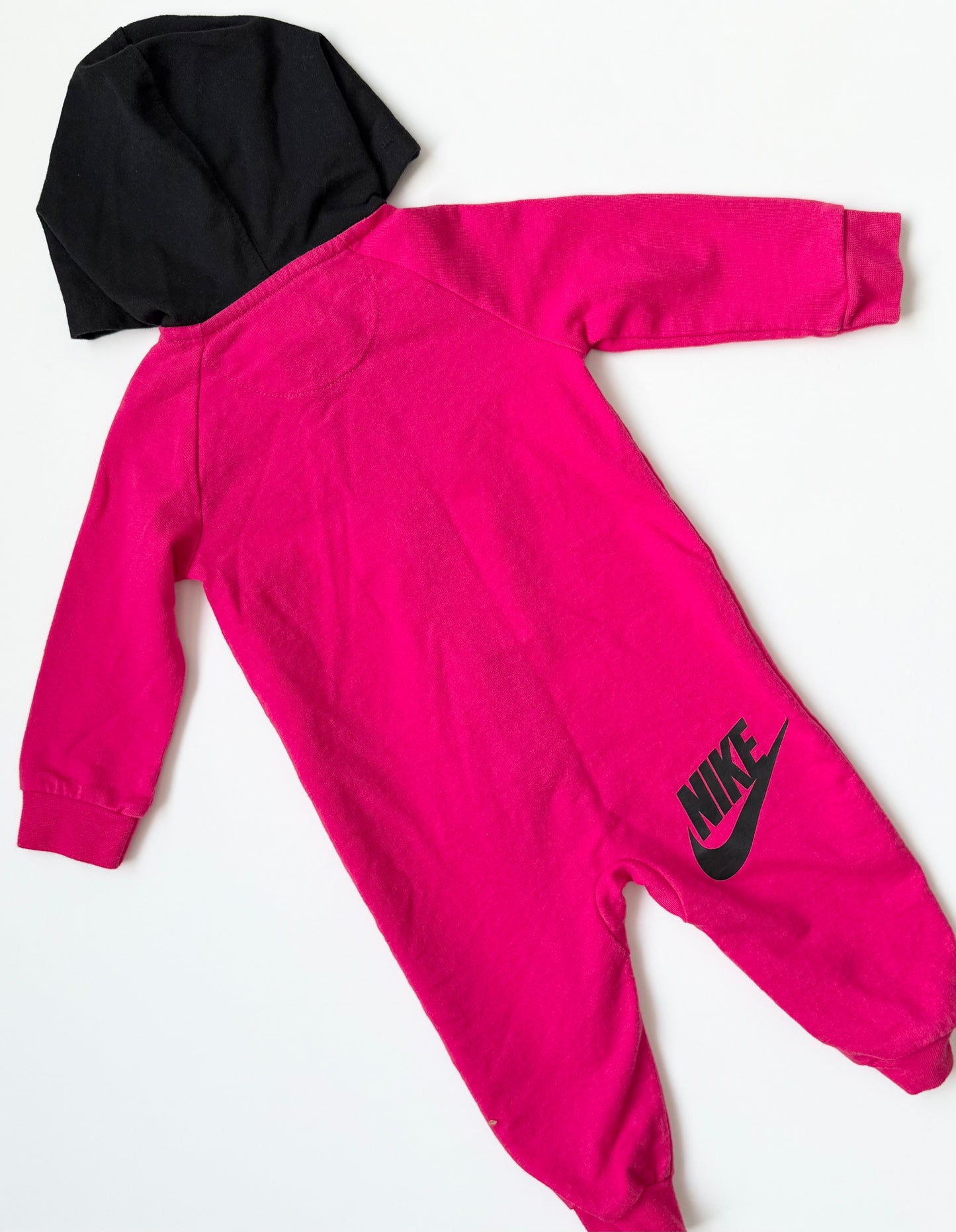 Nike Hot Pink & Black Zipper All Day Play Coverall (9 Months)