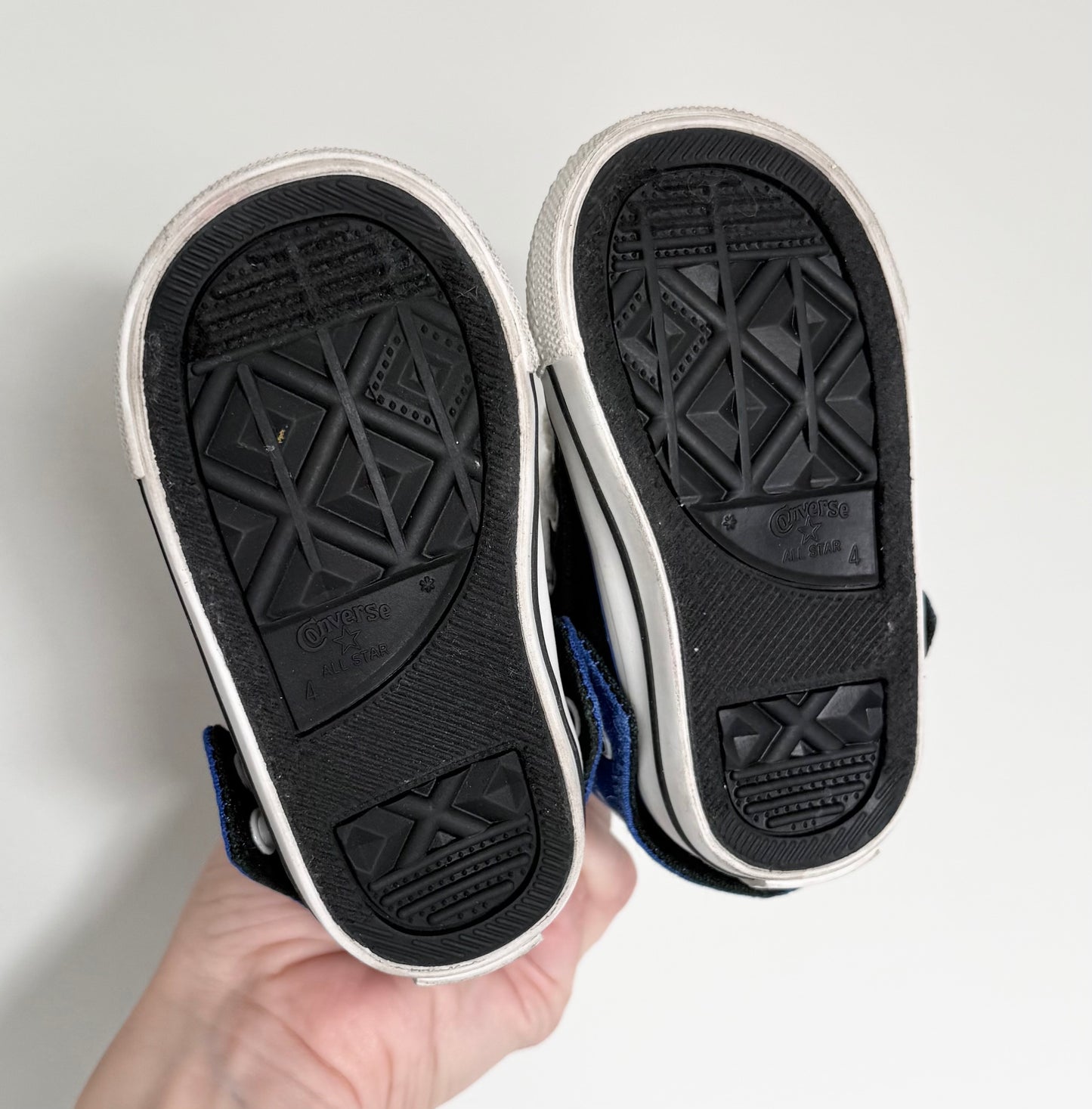 Converse Black & Blue High Top Lace Up Sneakers (4)
