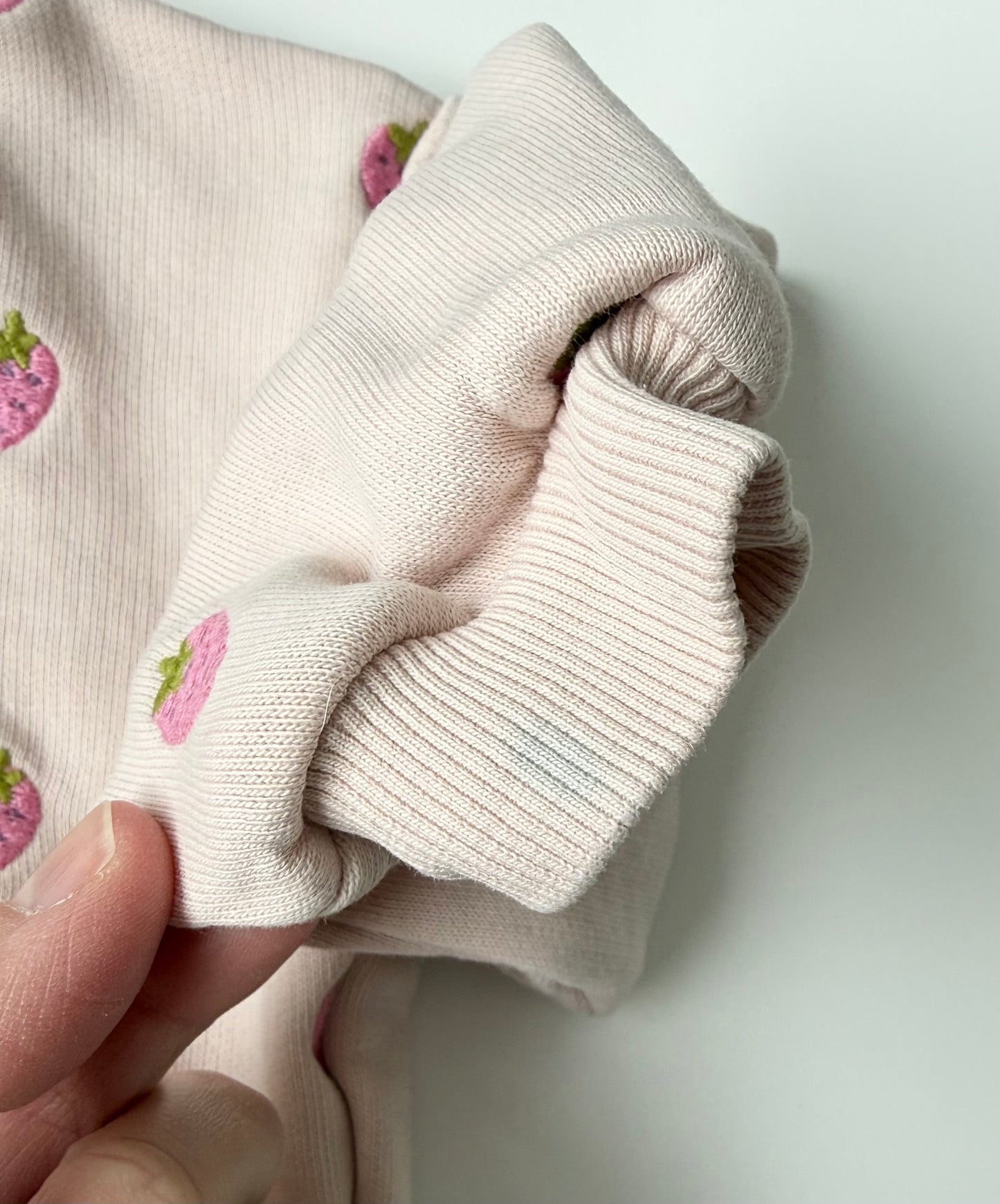 Zara Pink & Embroidered Strawberries Crewneck Sweater (3T)