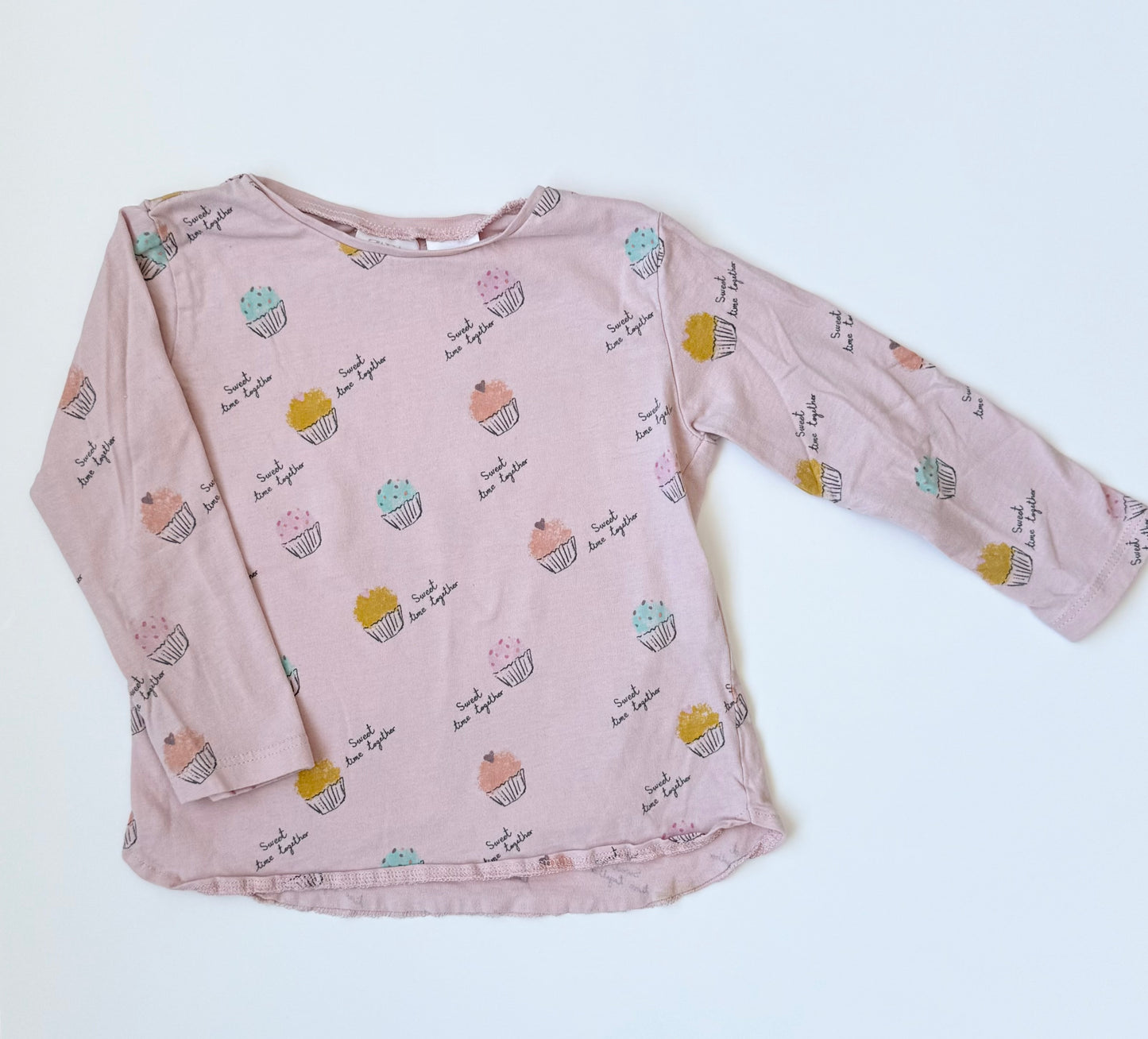 Zara Pink Cupcakes “Sweet Time Together” Long Sleeve (2-3 Years)