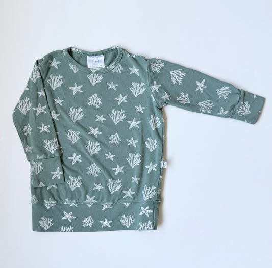 Tiny Button Apparel Green Under the Sea Long Sleeve (0-6 Months)