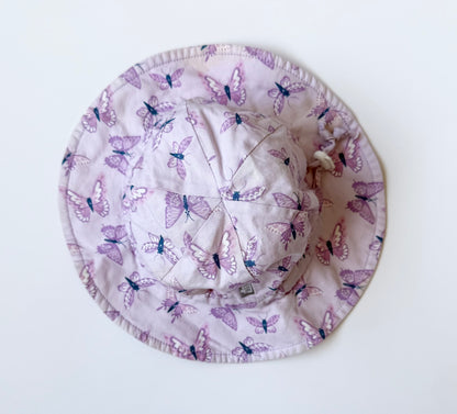 Jan & Jul Purple Butterflies Sun Hat (0-6 Months - Small)