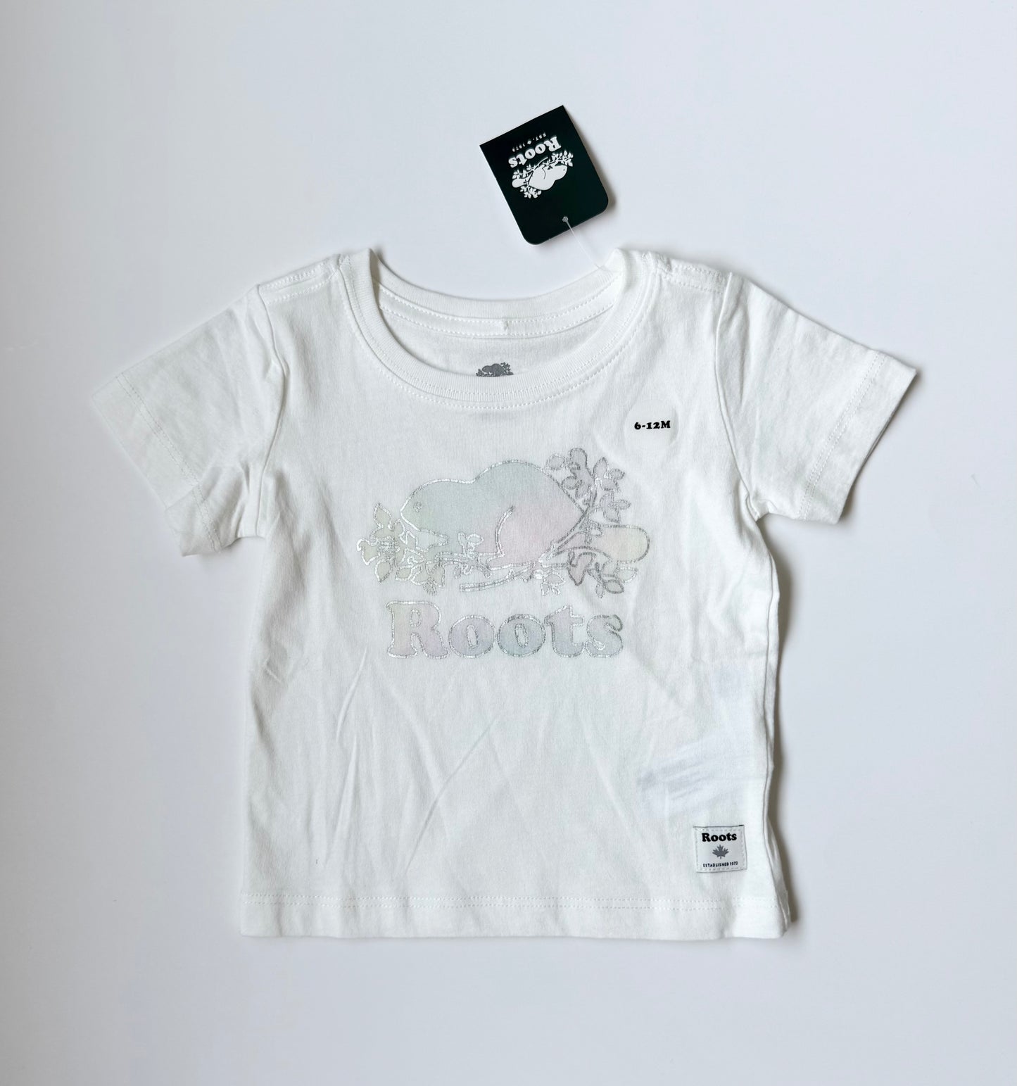 Roots Baby White & Light Pastels Beaver T-Shirt - New (6-12 Months)