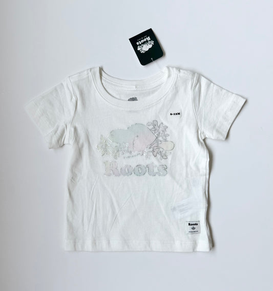 Roots Baby White & Light Pastels Beaver T-Shirt - New (6-12 Months)