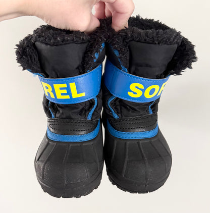Sorel Black/Blue/Yellow Snow Commander Boots (6)