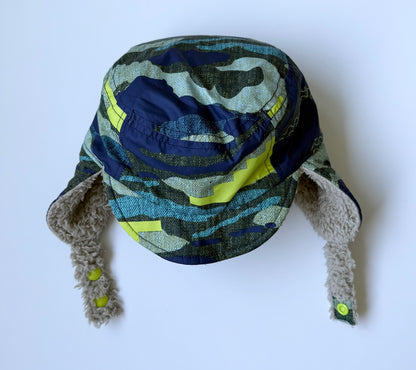 Patagonia Baby Reversible Shell Hat in Green & Blue (12 Months)
