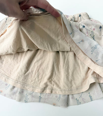 The New Siblings Beige Floral Tulle Skirt (2T)