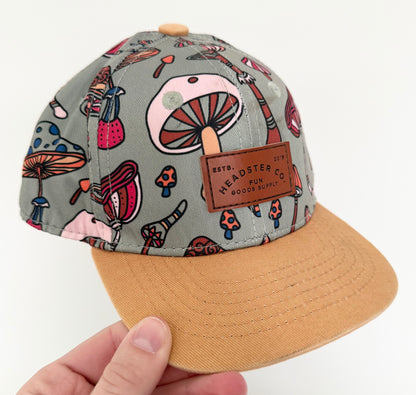 Headster Green & Brown Mushrooms SnapBack Hat (48CM)