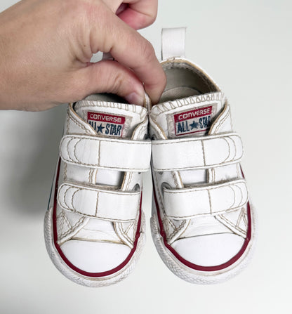 Converse White Leather Velcro Sneakers (5)